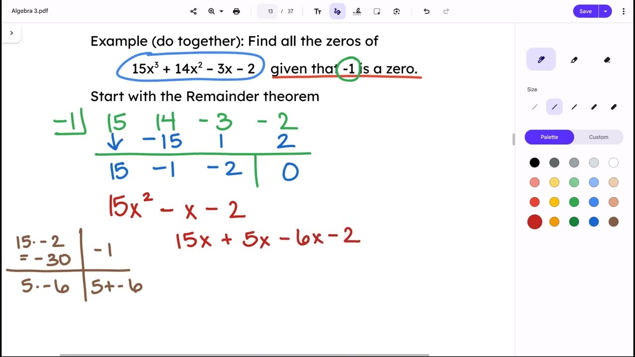 Algebra 3 - 3.3 Part 2