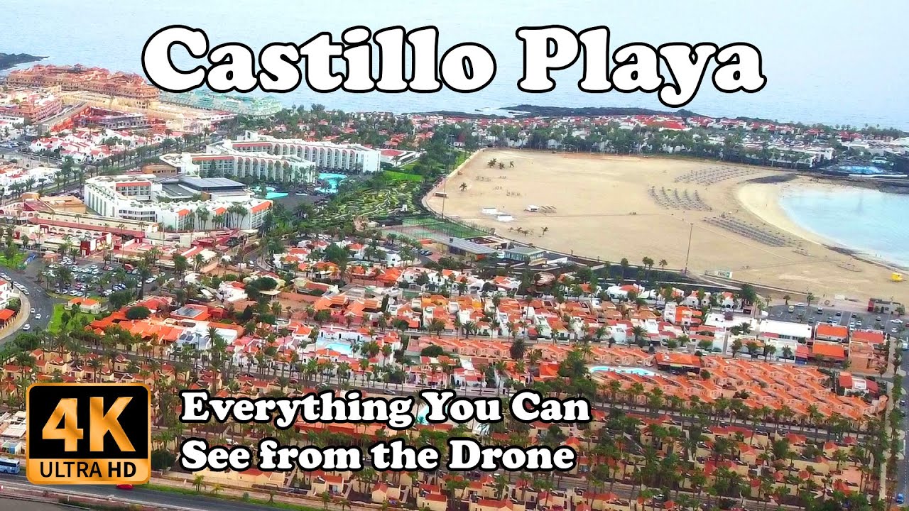 Castillo Playa Fuerteventura Hotel from Drone in 4K
