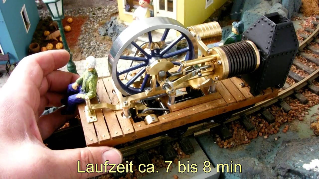 Feldbahndraisine Spur G mit Stirlingmotor