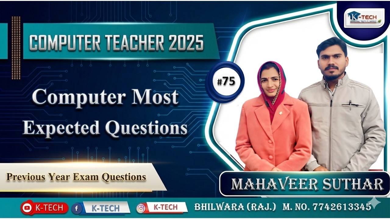 Computer Instructor MCQ Collection | Top Important Questions | Exam-Focused PYQs with Answers