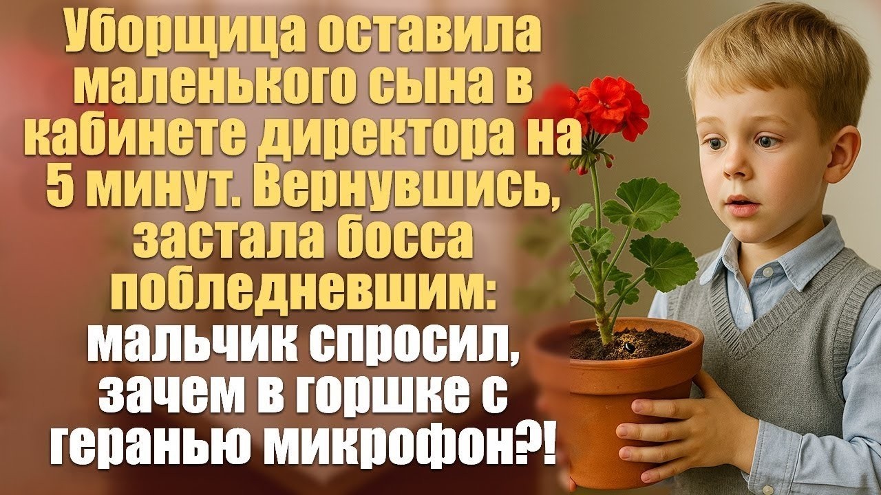 Уборщица оставила маленького сына в кабинете директора на 5 минут  Вернувшись, застала босса