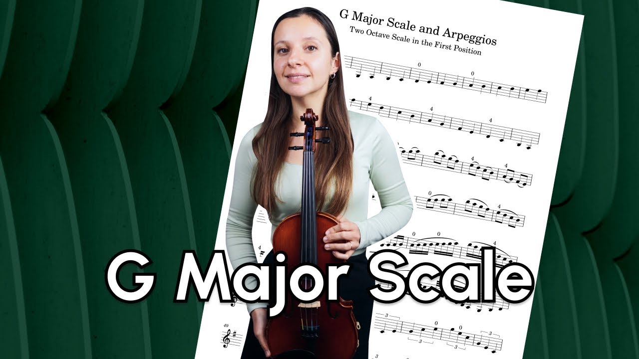G Major Scale and Arpeggios Violin Tutorial with Piano Accompaniment