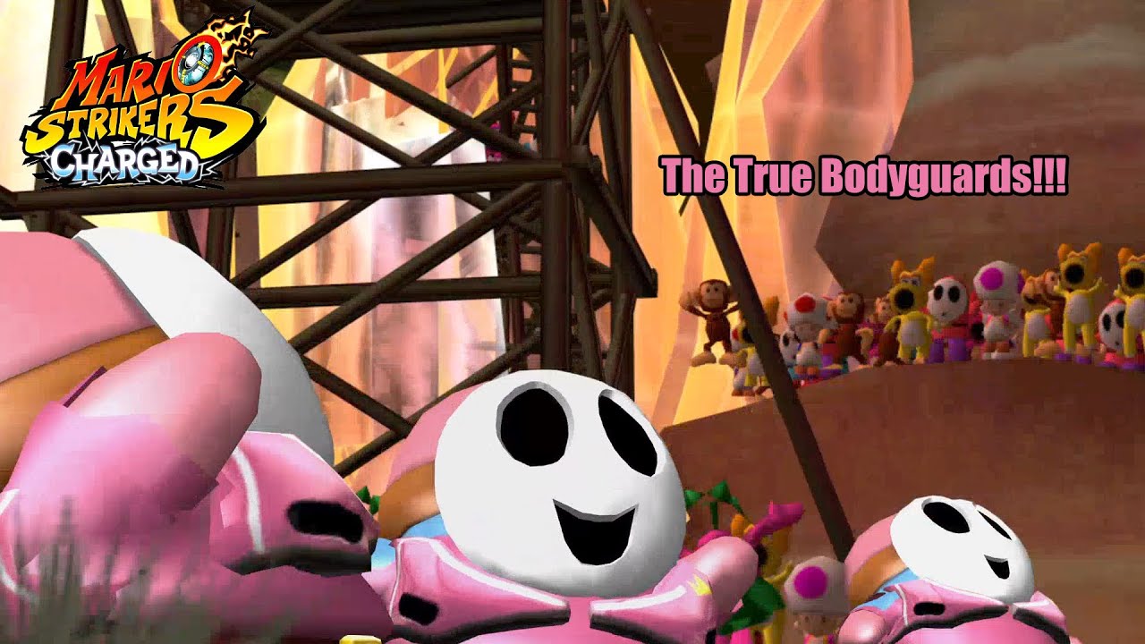 Mario Strikers Charged But Shy Guy is Peach's Bodyguards (Team Request)