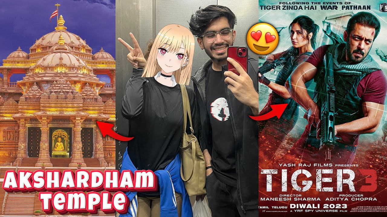 Visiting Akshardham Temple + Tiger 3 Movie 😍 | VaibhiSSJ