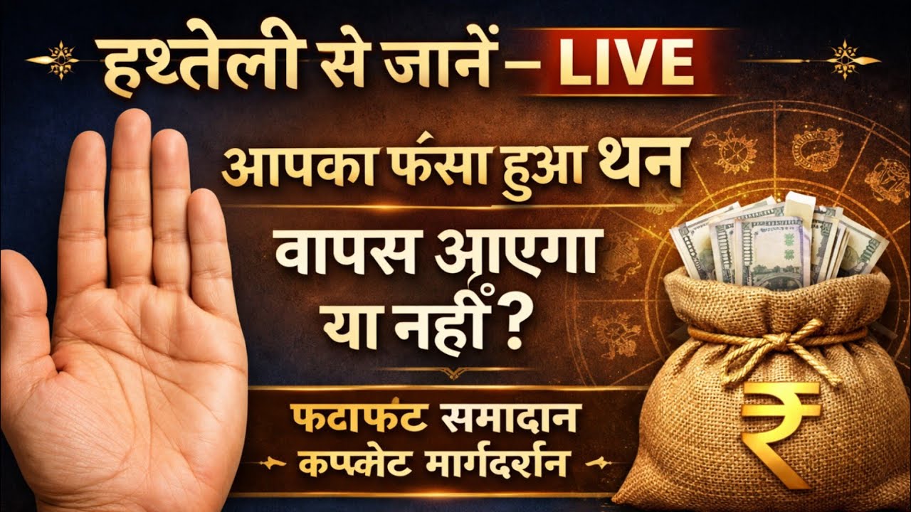 **✋ हथेली से जानें LIVE | 💰 फँसा हुआ धन वापस आएगा या नहीं? | 🔮 फटाफ#trending #palmeiras 