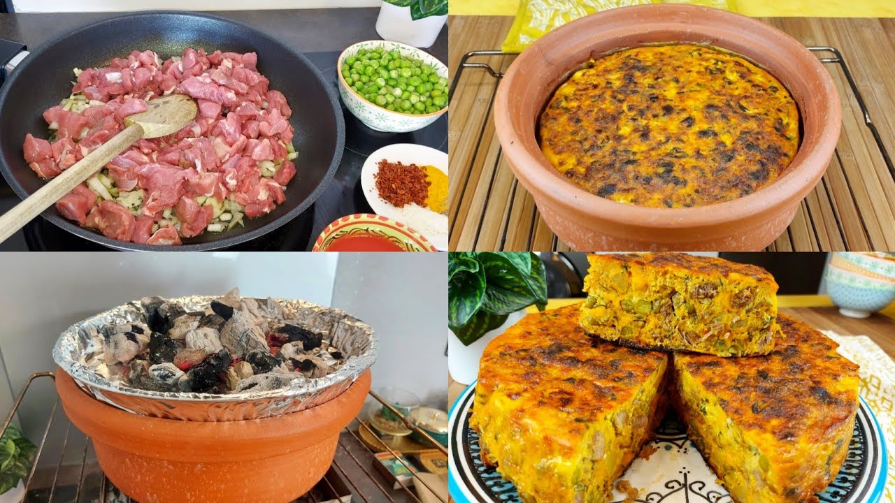 طاجين بونارين عالكانون♨️🇹🇳طاجين تونسي زمني بلحم العلوش Tajine bounarin/tunisien