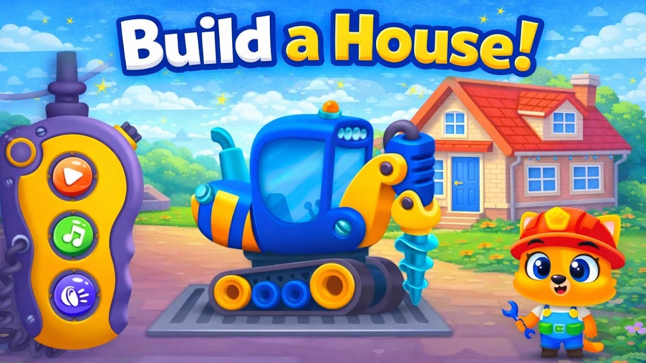 Bini the Vehicle 🚧 | Build a House 🏠 | Kids Learning Video & Nursery Rhymes#binethevehicle#kidsvideo