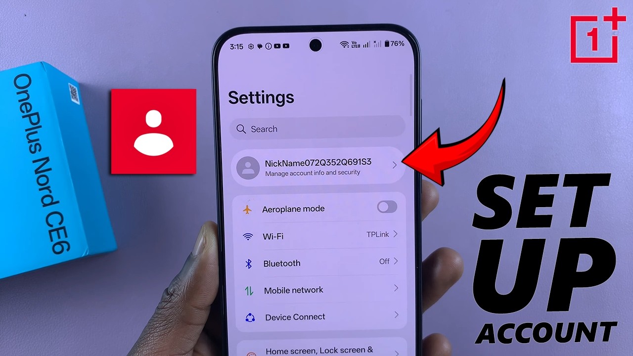 OnePlus Nord CE 6 5G: Как создать (добавить) аккаунт OnePlus
