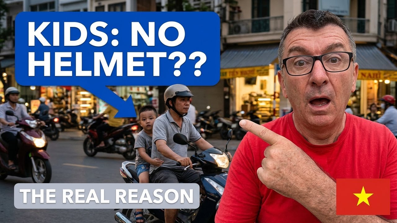 The Real Reason Children Under 6 Don't use Helmets on Motorbike in Vietnam.