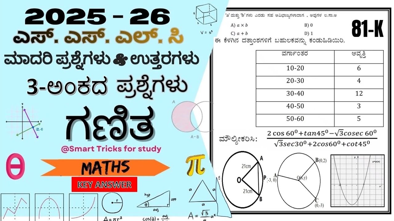 SSLC Maths Model Question + Preparatory Exam Key Answers 2026 | SSLC Maths Exam Key [ 81-K ] PDF - 4
