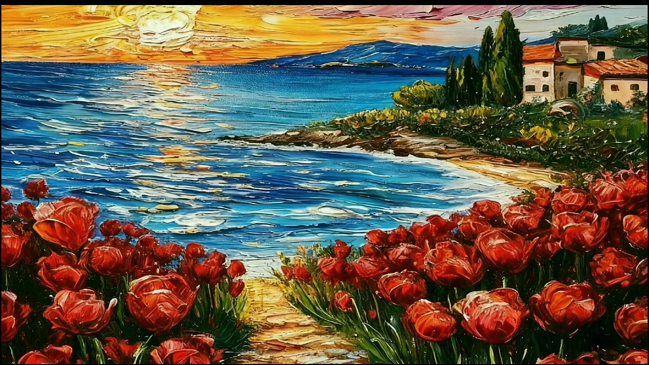Flower Garden On The Beach Tv Screensaver Home Decor