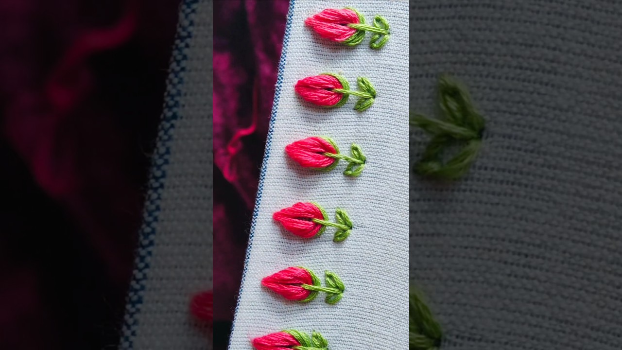 beautiful and cute little flower 💐 making trick #embroidery #handembroidery #tutorial #shorts #diy