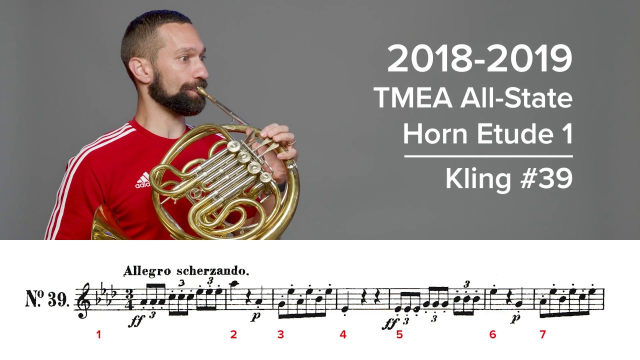 2018-2019 TMEA All-State French Horn Etude 1 - Kling 39