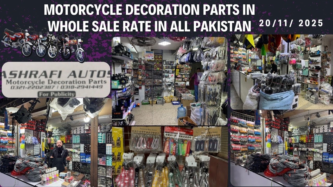 Motorcycle decoration  assessories and parts in whole sale rate in karachi delivery in all pakistan
