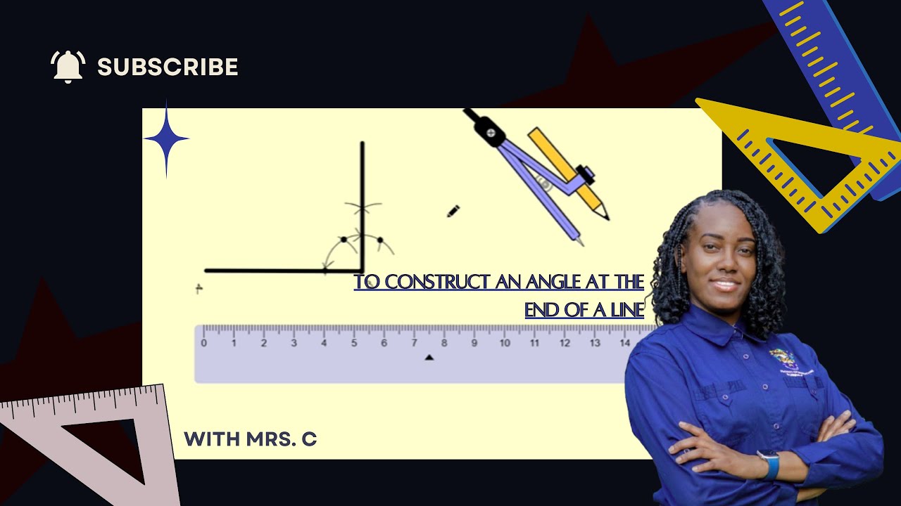 HOW TO CONSTRUCT AN ANGLE AT THE END OF A LINE