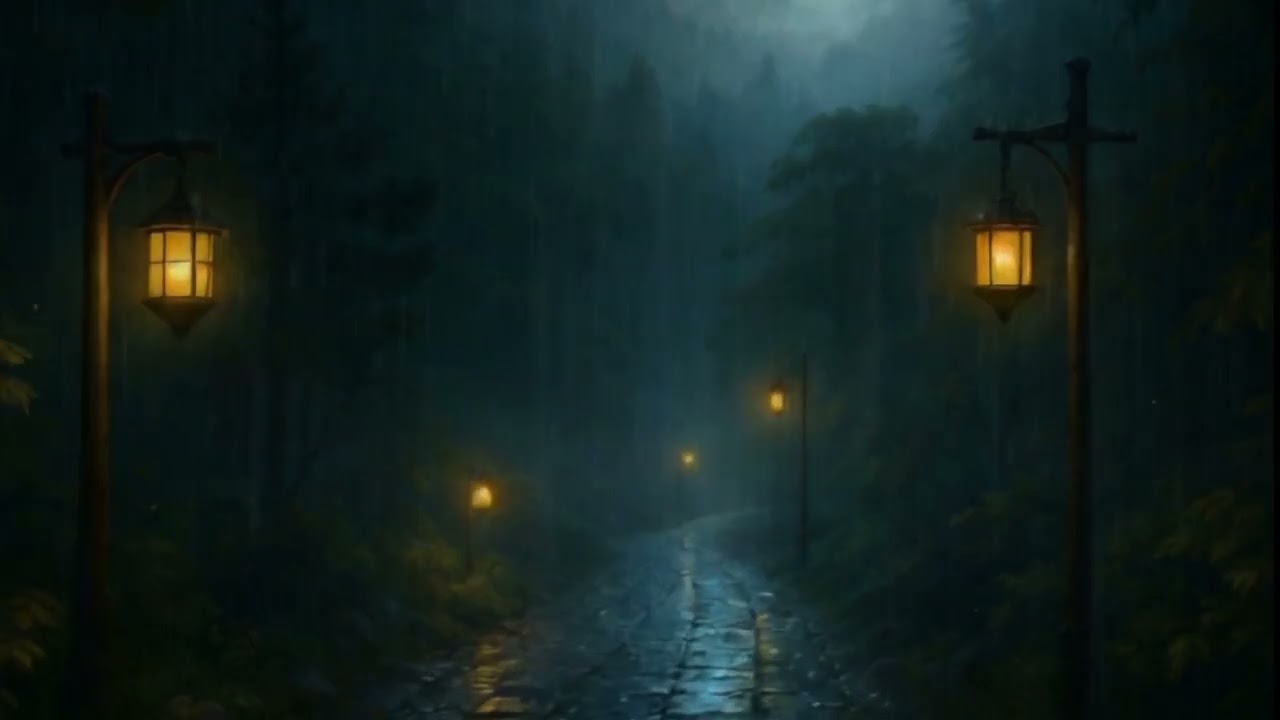 Dark Forest Thunderstorm Heavy Rain & Deep Thunder for Sleep, Reading, and Relaxation