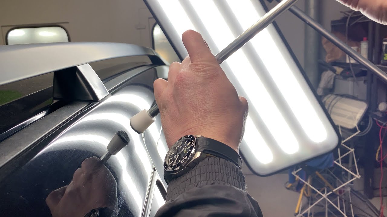 Test eines neuen Aufsatzes für Kaltkleber an einer Hageldelle