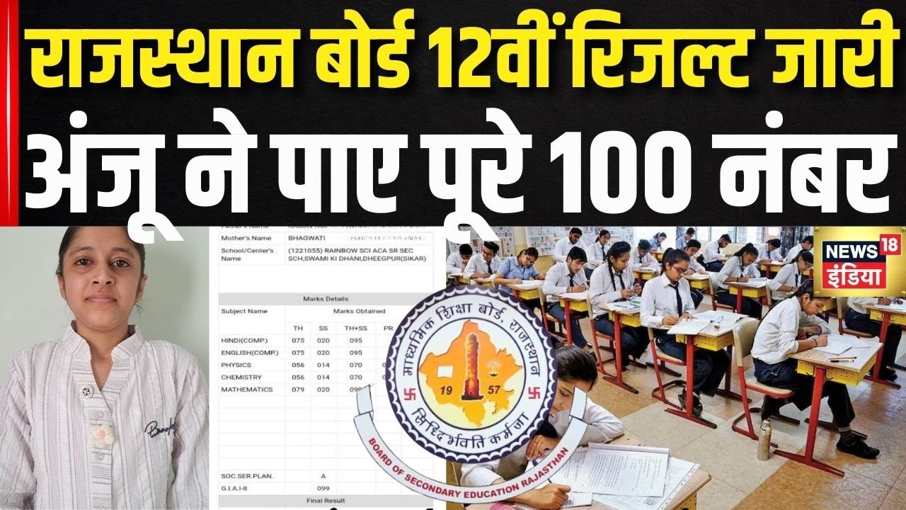 RBSE 12th Result 2025: बेटी अंजू का कमाल, Physics-Chemistry में 100/100 | Rajasthan #local18