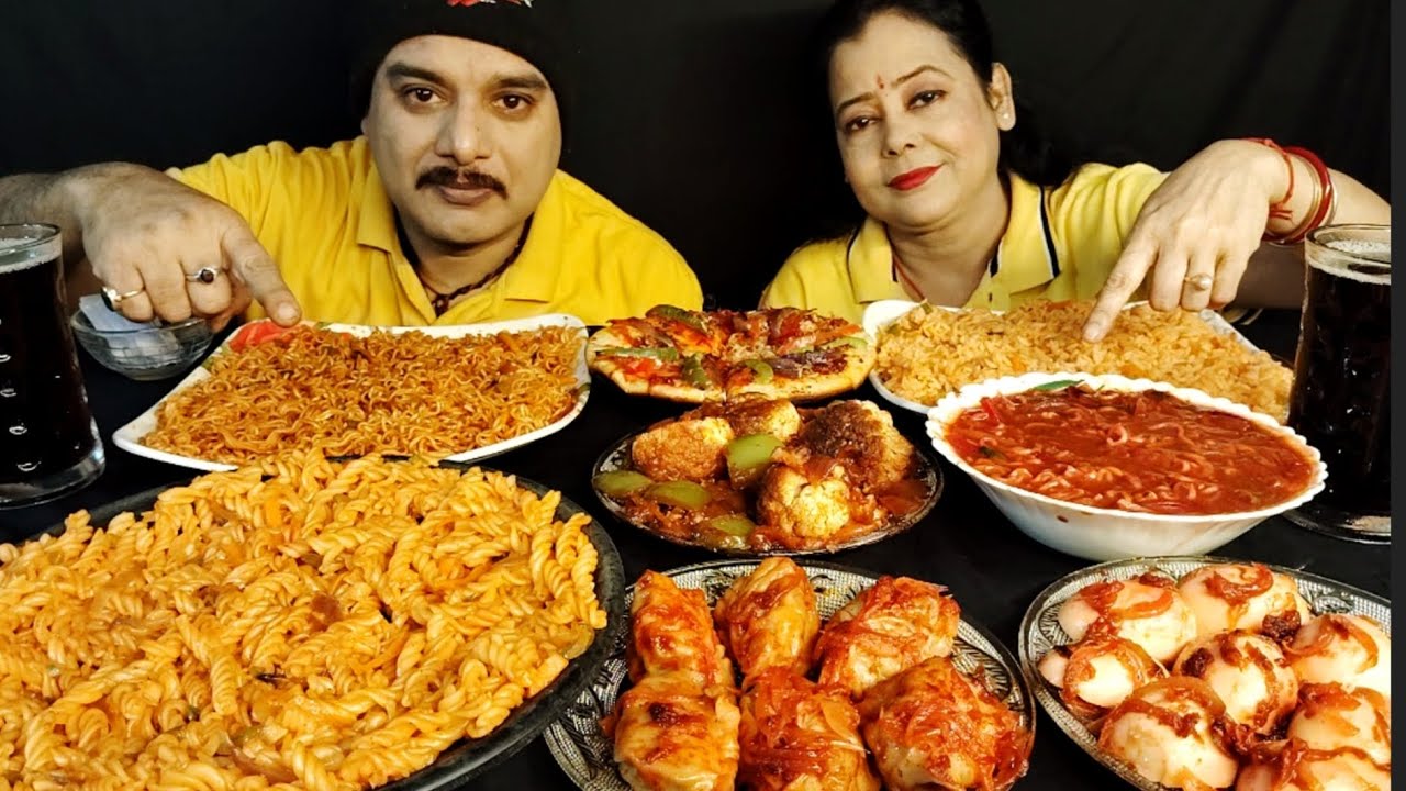 SPICY🔥🌶SCHEZWAN MOMOS NOODLES PASTA/MACARONI EGG PIZZA RICE GOBI SOUP CHALLENGE|🇮🇳 STREET FOOD|#food