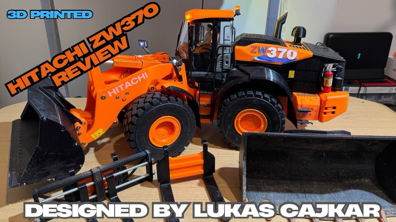 3D printed RC Hitachi ZW370 Review