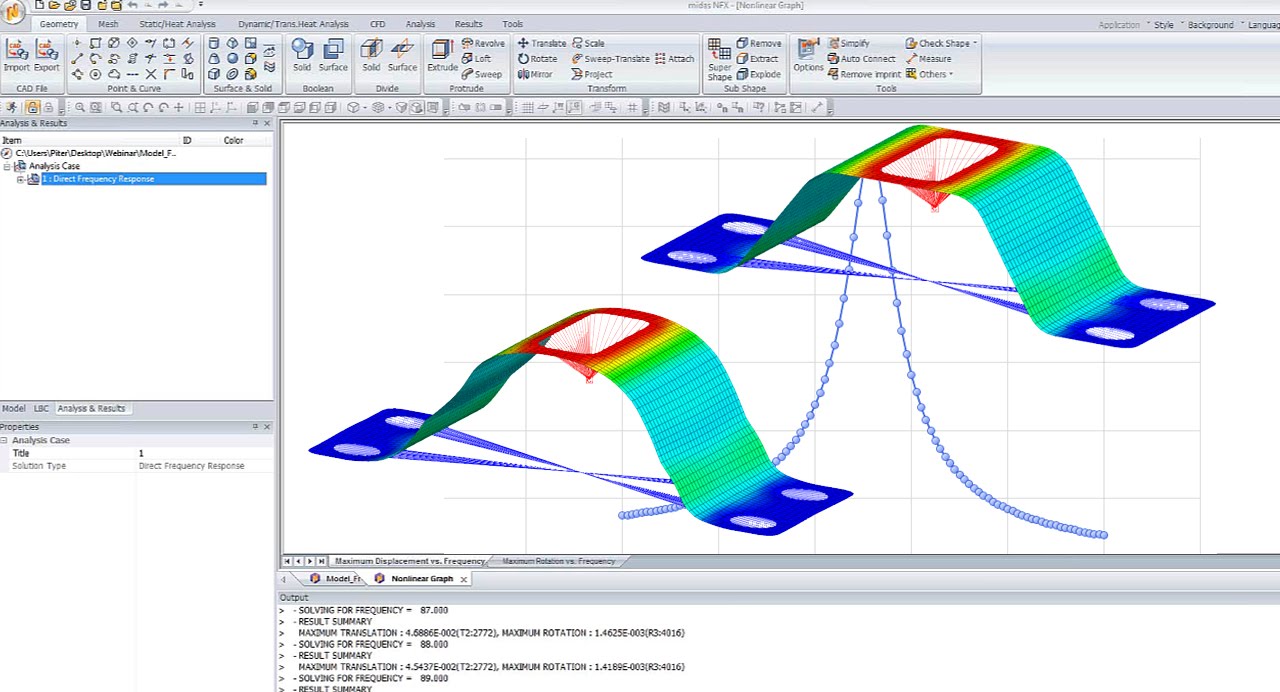 FEA Webinar Dynamic analysis with damping effect with midas NFX