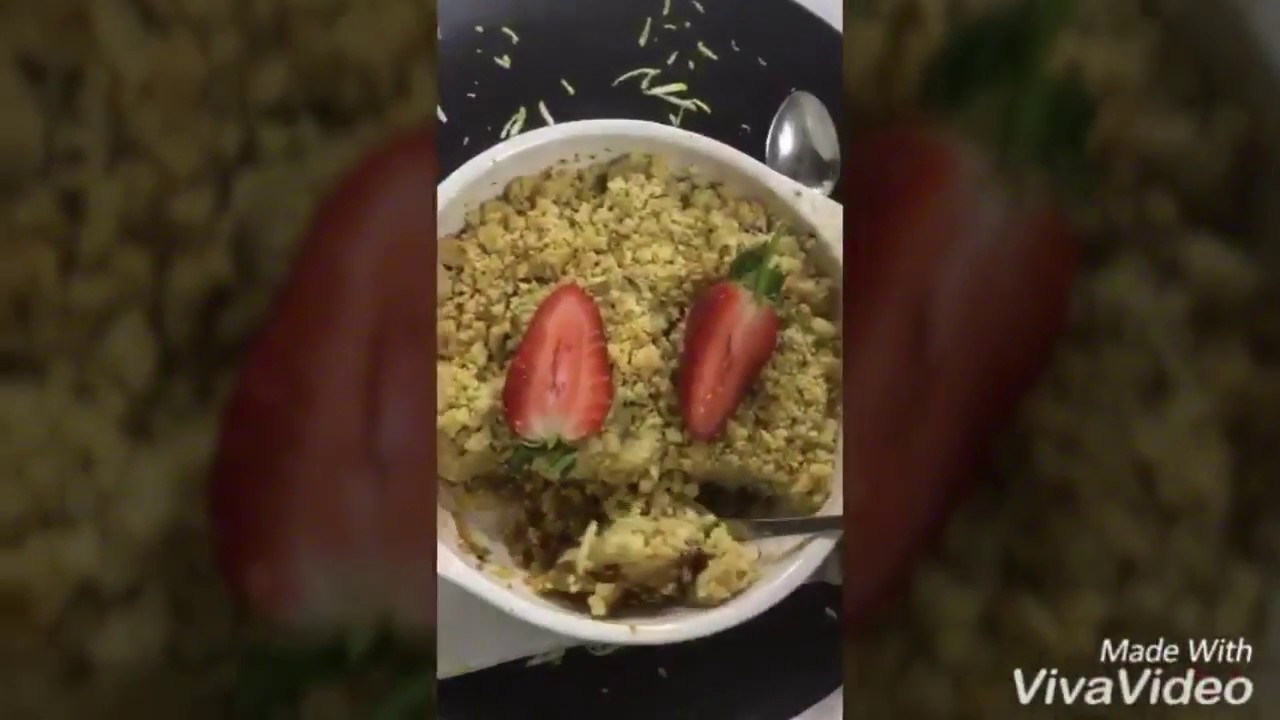 Apple with banana crumble easy  اسهل طريقه لتحضير التفاح مع الموز كرامبل