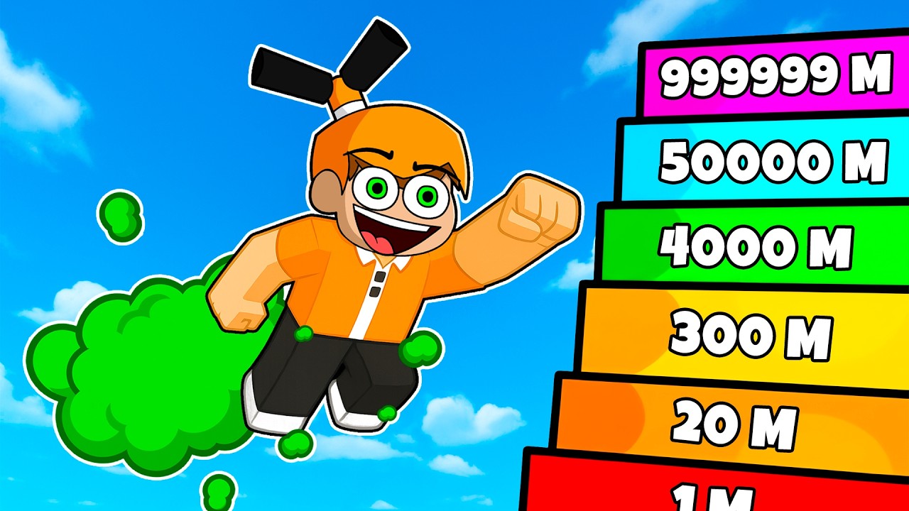 +1 PEDO por SEGUNDO para SALTAR hasta la ALTURA MÁXIMA en Roblox! 💨🤣