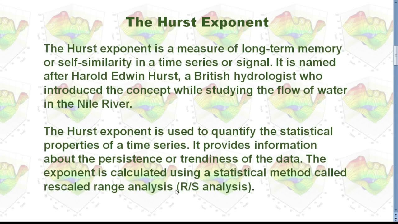 Pick Right Trading Strategy with the Hurst Exponent