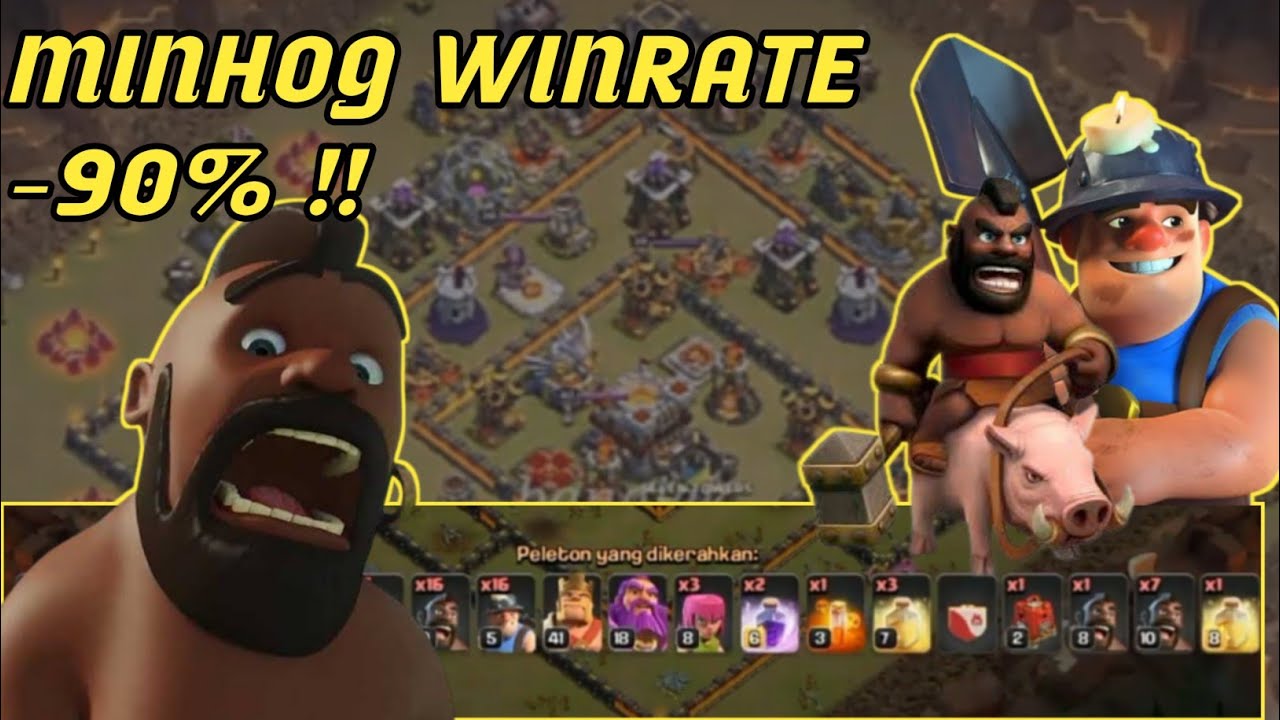 STRATEGI MINHOG WINRATE -90%!!! COC
