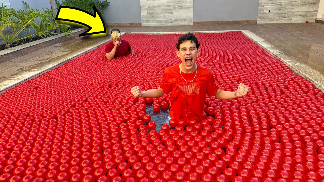 COLOCAMOS 10 MIL BOLINHAS NA NOSSA PISCINA!
