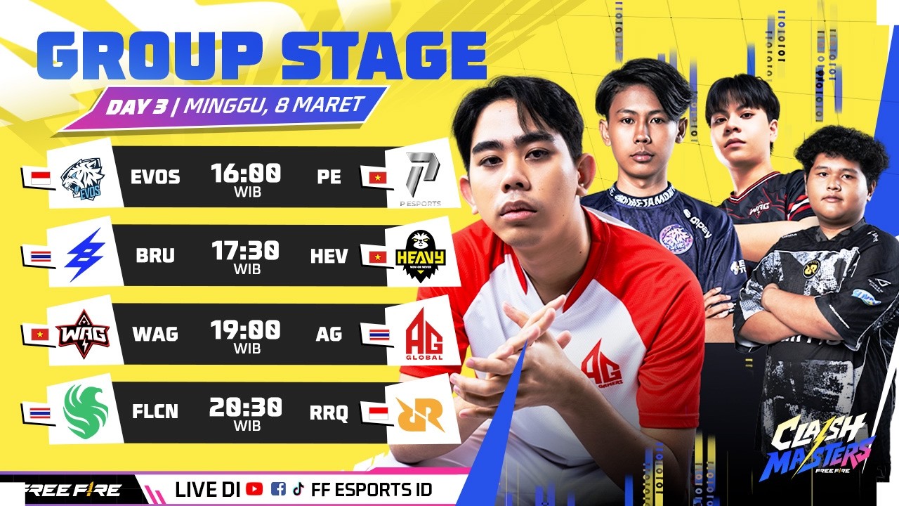 NOBAR FREEFIRE CLASH MASTER EVOS & RRQ |  DAY 3