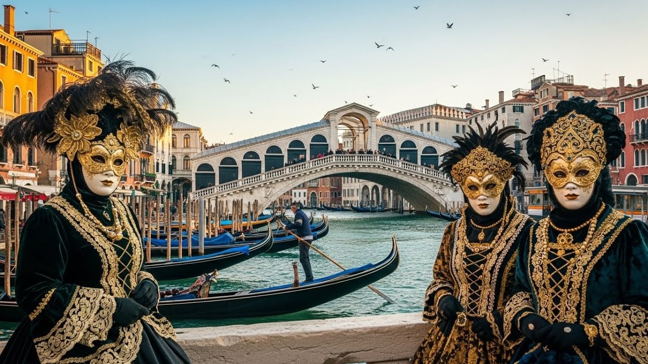 4k HDR venice walk🚶‍♂️vlog Celebrating Carnival: A Grand Journey from Rialto Bridge to San Marco!
