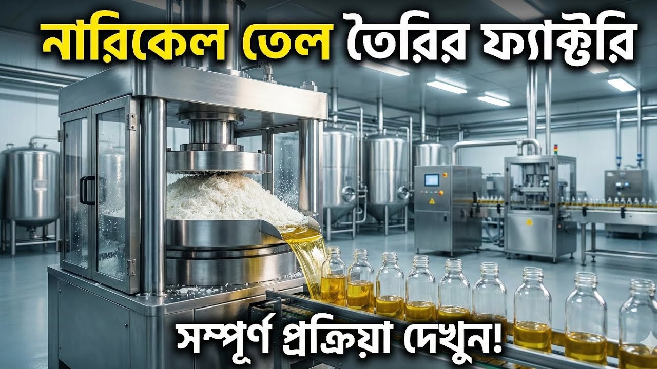 Amazing Coconut Oil Making Process in Factory | নারিকেল তেল তৈরির পদ্ধতি