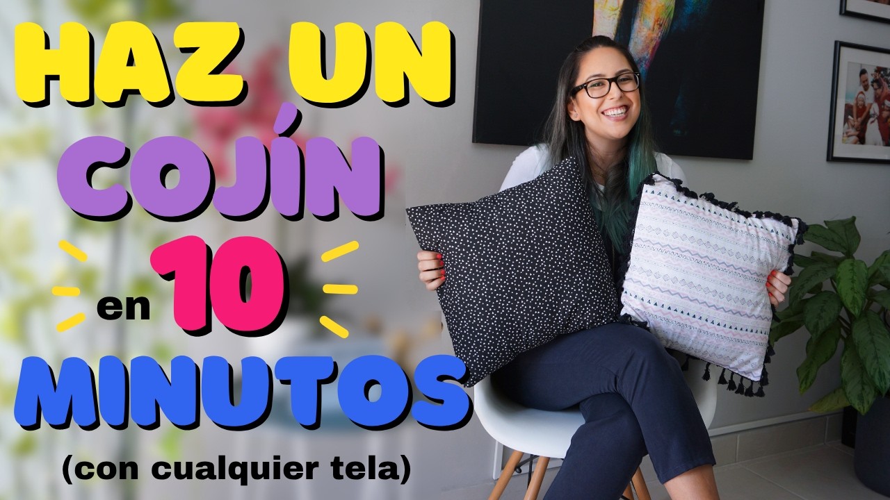 CÓMO hacer FUNDAS para COJINES cuadrados SIN CIERRE  ✂️(Paso a paso) 🧵
