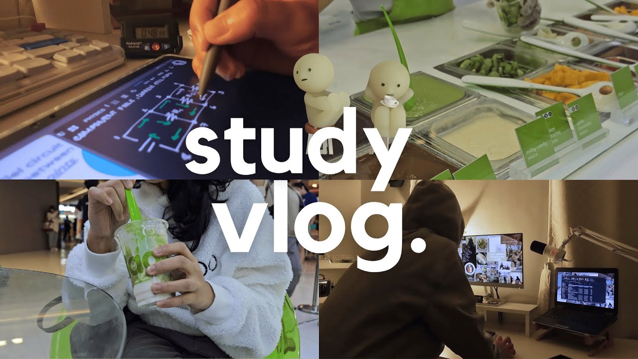 study vlog 📝 midterms, physics exam, building rolife, new lightstick