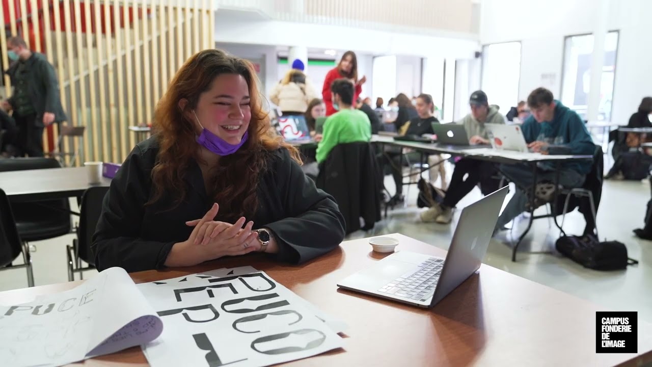 Réalisation de l'affiche des Puces Typo par les étudiant-es du Campus