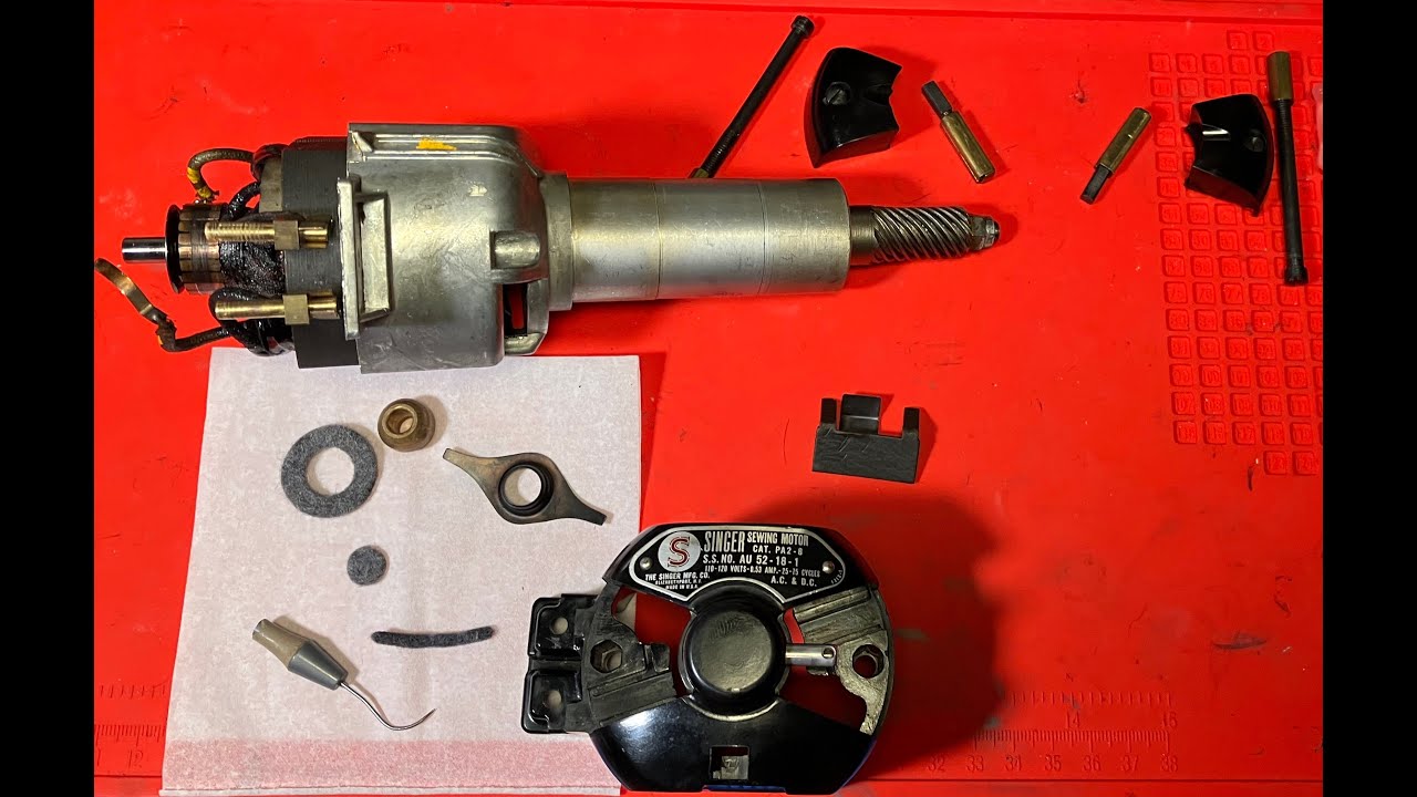 Singer 301 Motor PA 2-8 Lower Housing Bearing and Grease Wicks Cleaning and Conservation