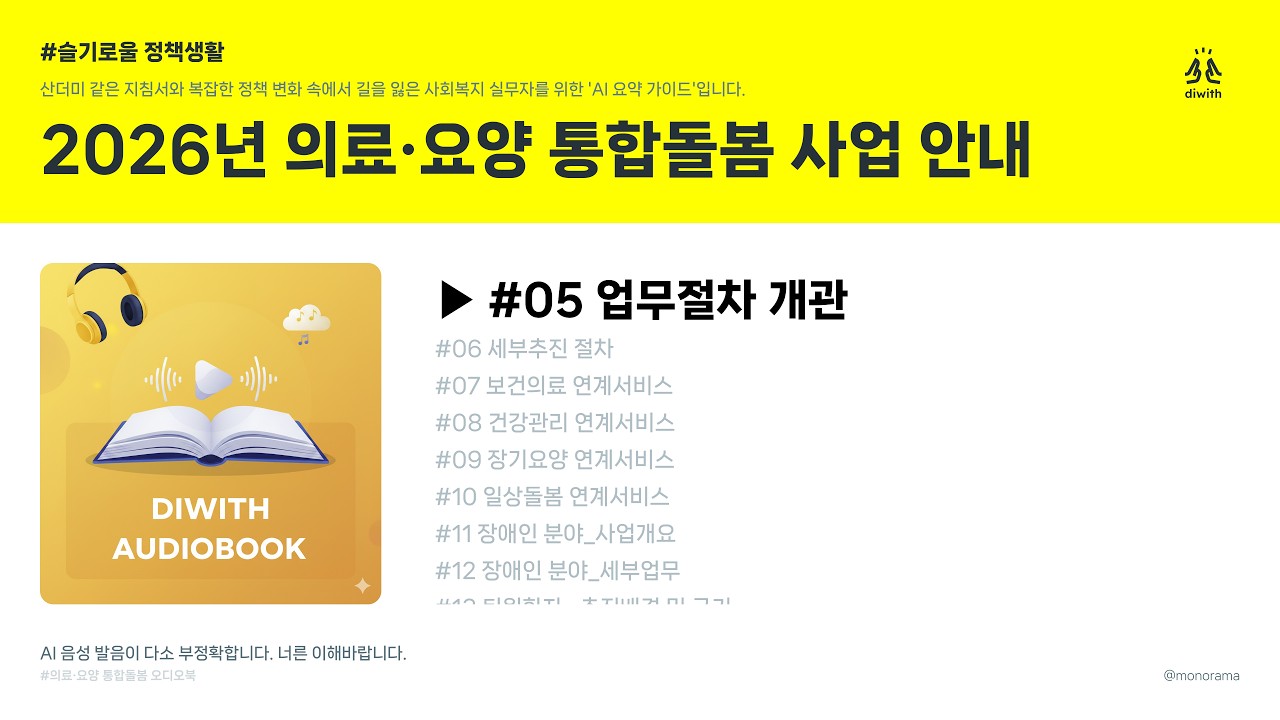 26년 의료요양 통합돌봄_05 업무절차 개관