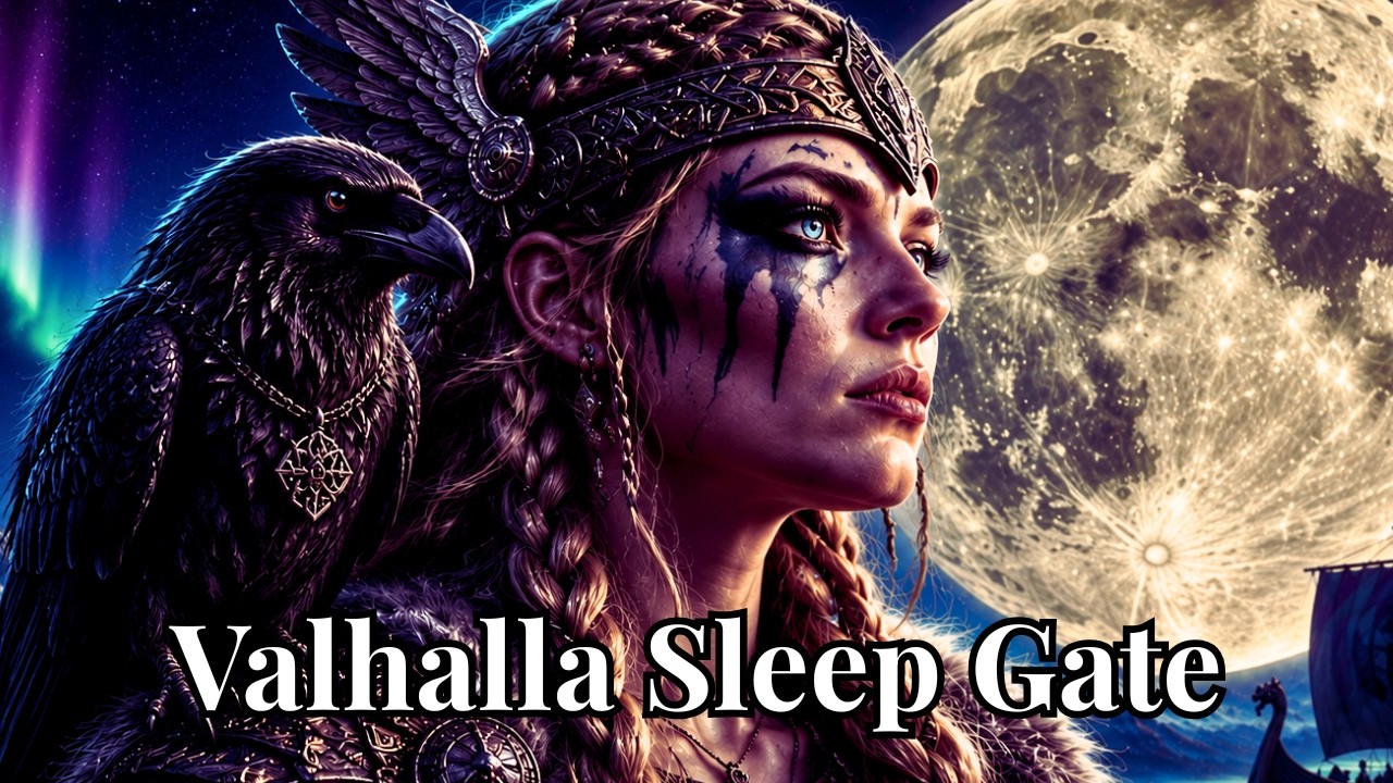 Valhalla Sleep Gate 🌕Fall Asleep Fast - Nordic Afterlife Ambient for Deep Sleep & Insomnia Relief 8H
