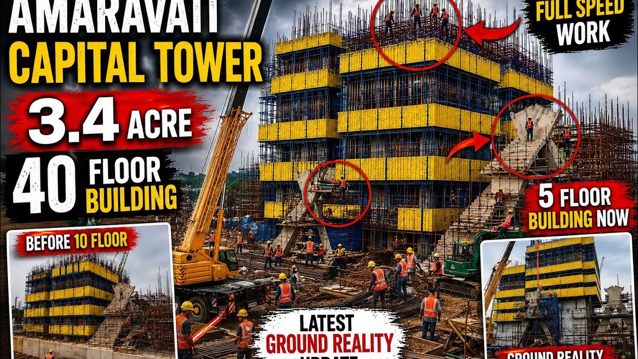 40 Floor Amaravati Capital Tower | Massive Construction Update 