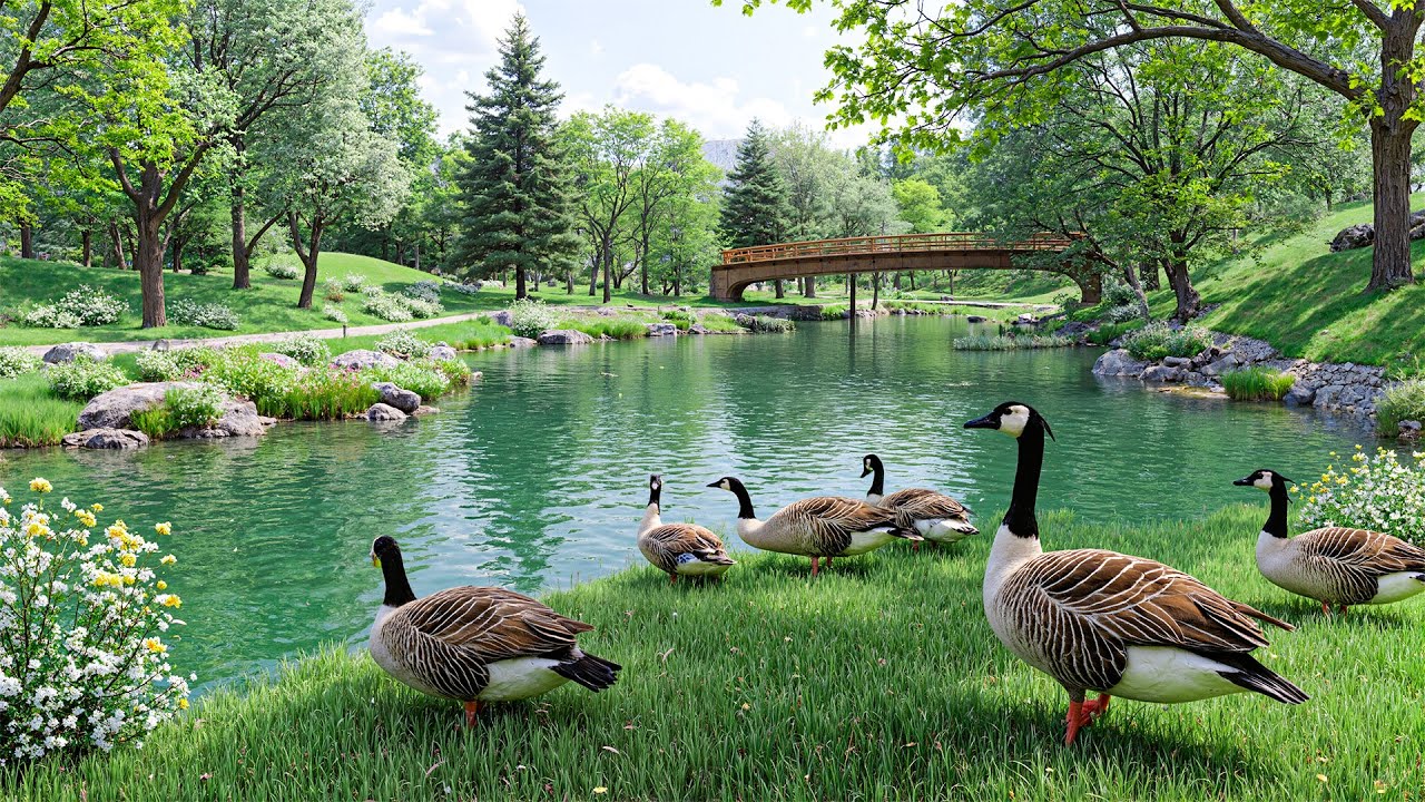 Peaceful Nature Escape🌸 Goose Family & Relaxing Music to Heal Your Heart and Soul🌿 Stop Overthinking