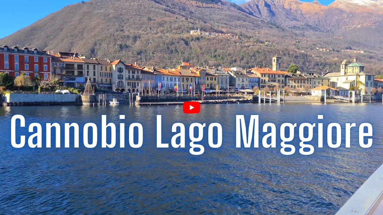 Cannobio Lago Maggiore from the boat in winter - Cannobio is 10 minutes away from Switzerland by car