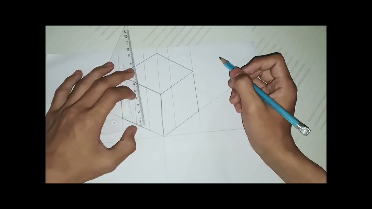 How to make a Cube and a Rubik's cube - isometric drawing