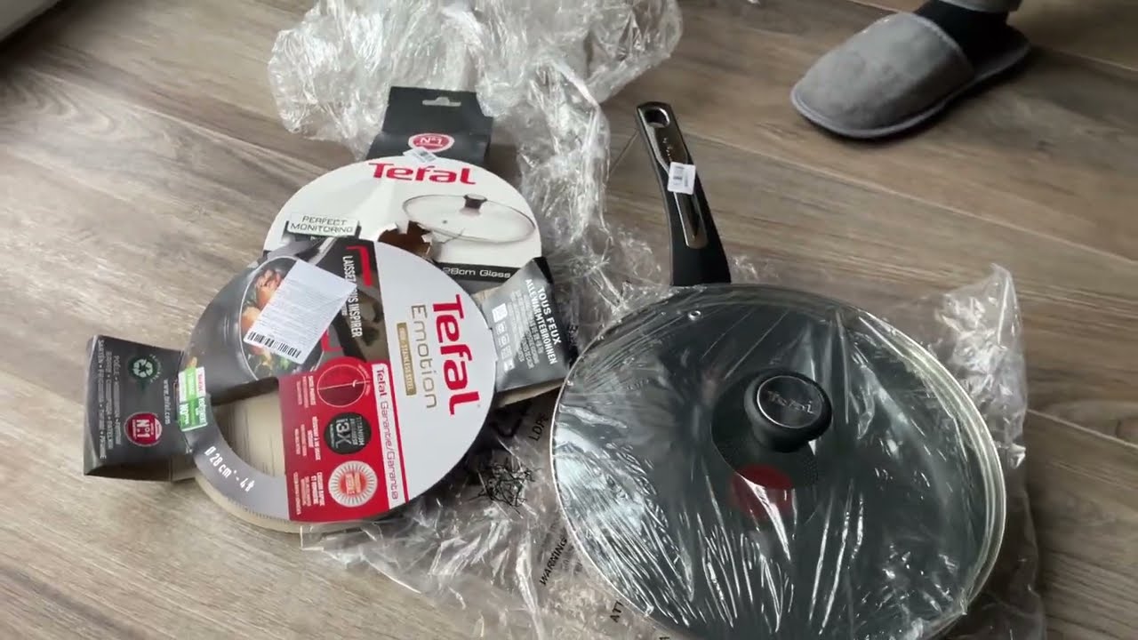 Распаковка сковорода с крышкой Tefal Emotion 28 см из Розетка