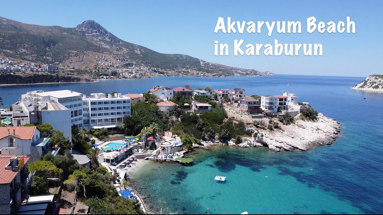 Пляж Akvaryum в Карабуруне Инджирликой. The Akvaryum Beach in Karaburun, Incirlikoy