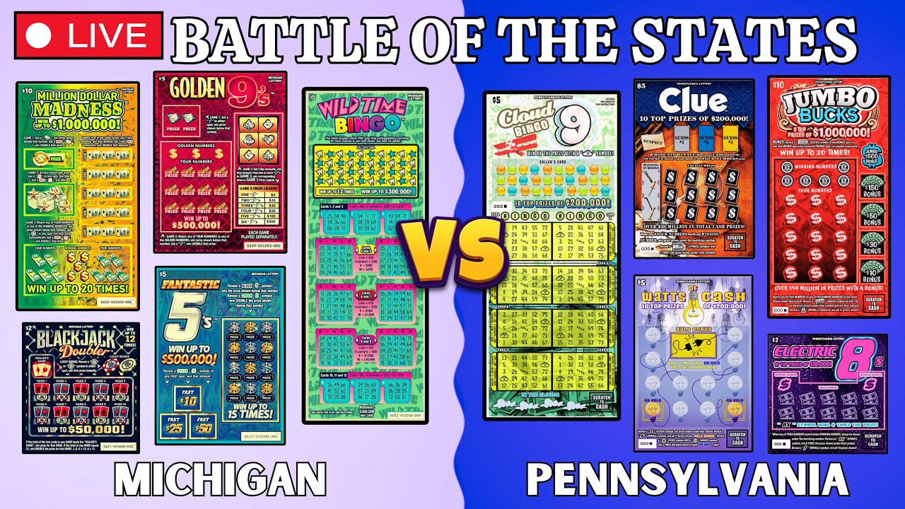 BATTLE OF THE STATES🥊MICHIGAN vs. PENNSYLVANIA SCRATCH OFF LOTTERY TICKETS