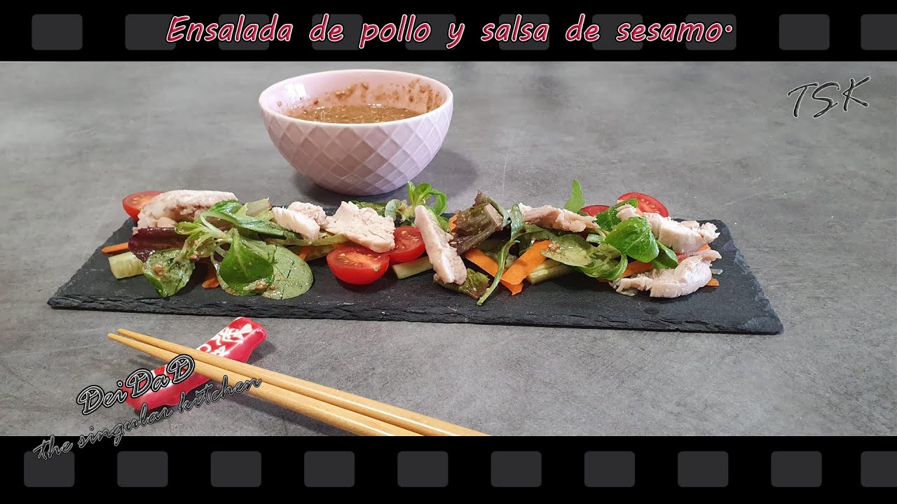 Ensalada de pollo con salsa de sésamo super Healthy