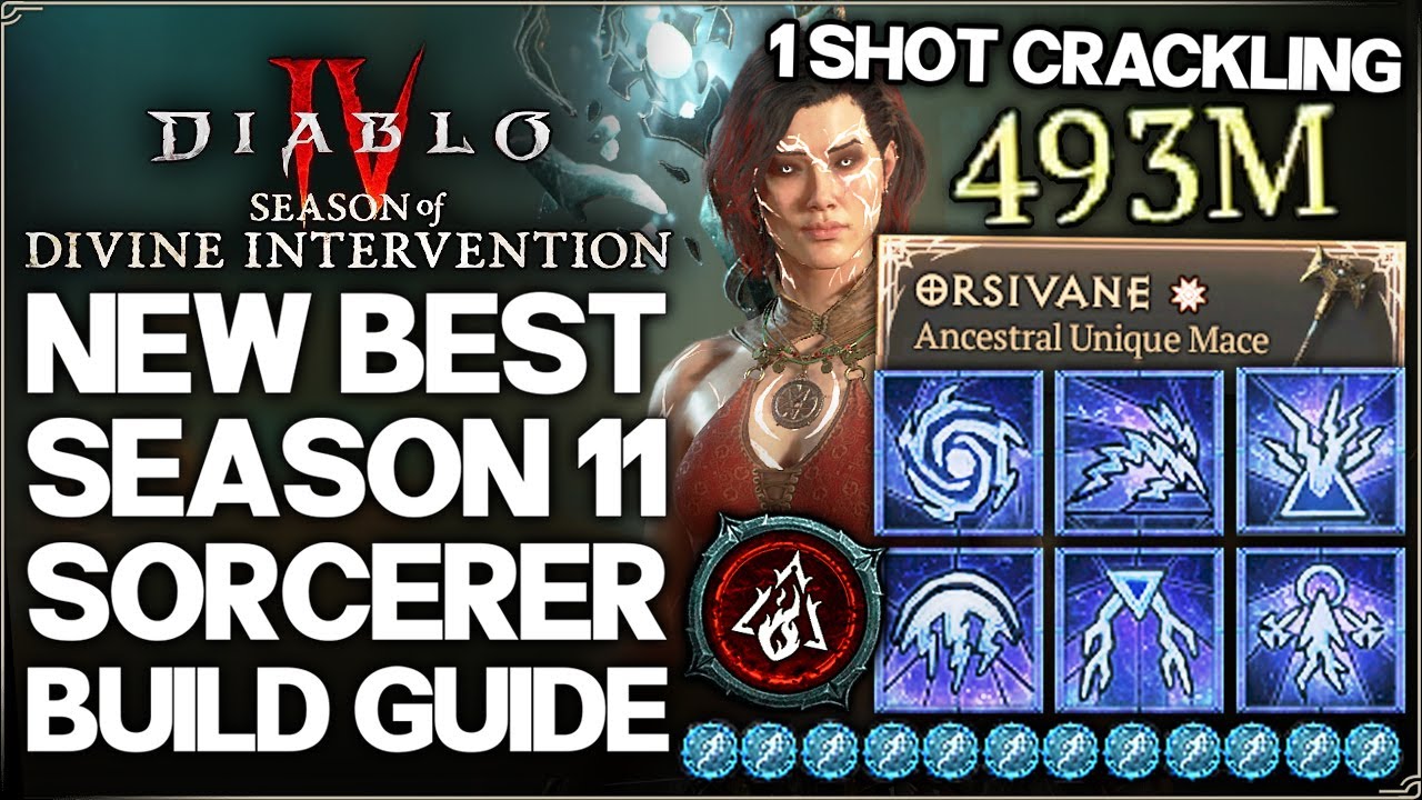 Diablo 4 - New Best S11 BROKEN OP DAMAGE Sorcerer Build Guide - New Crackling Energy Fast Torment 4!