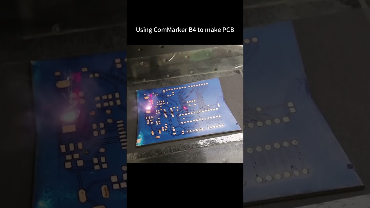 Using ComMarker B4 60W to make PCB #fiberlaser#pcb #diy #laserengraving #mopar #jpt #circuit