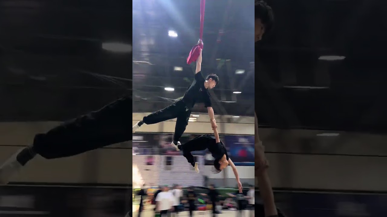 金妙组合虽然每天坚持绸吊  #金妙组合 #阳慧组合 #空中绸吊  #余家杂技